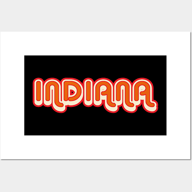 Indiana reto 1970s vintage graphic with shadow Wall Art by Webdango